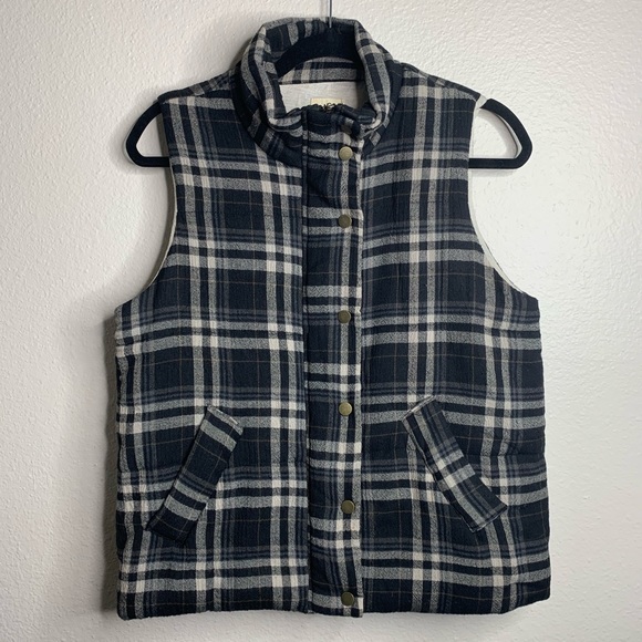 Anthropologie DRA Los Angeles Plaid Button Up Vest - Picture 2 of 6